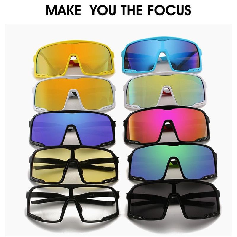 Trendige UV400 Outdoor Sportbrille Einteilige Große Rahmen Sonnenbrille Modische Radsport Sonnenbrillen Bunte Brillen