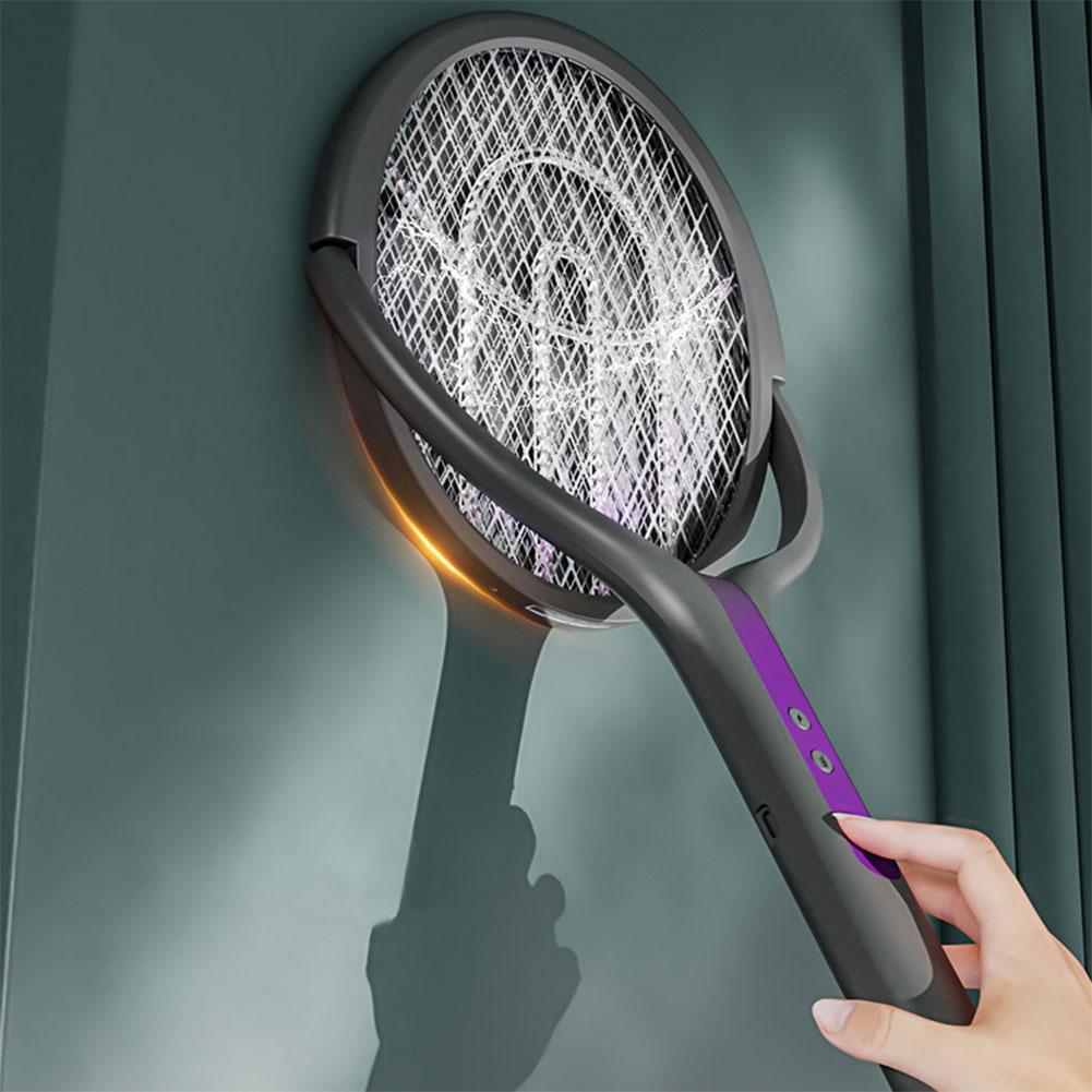 Rotating Head Electric Fly Swatter 2 In 1 Rechargeable Bug Zapper Racket Fly Zapper for Home Indoor Outdoor