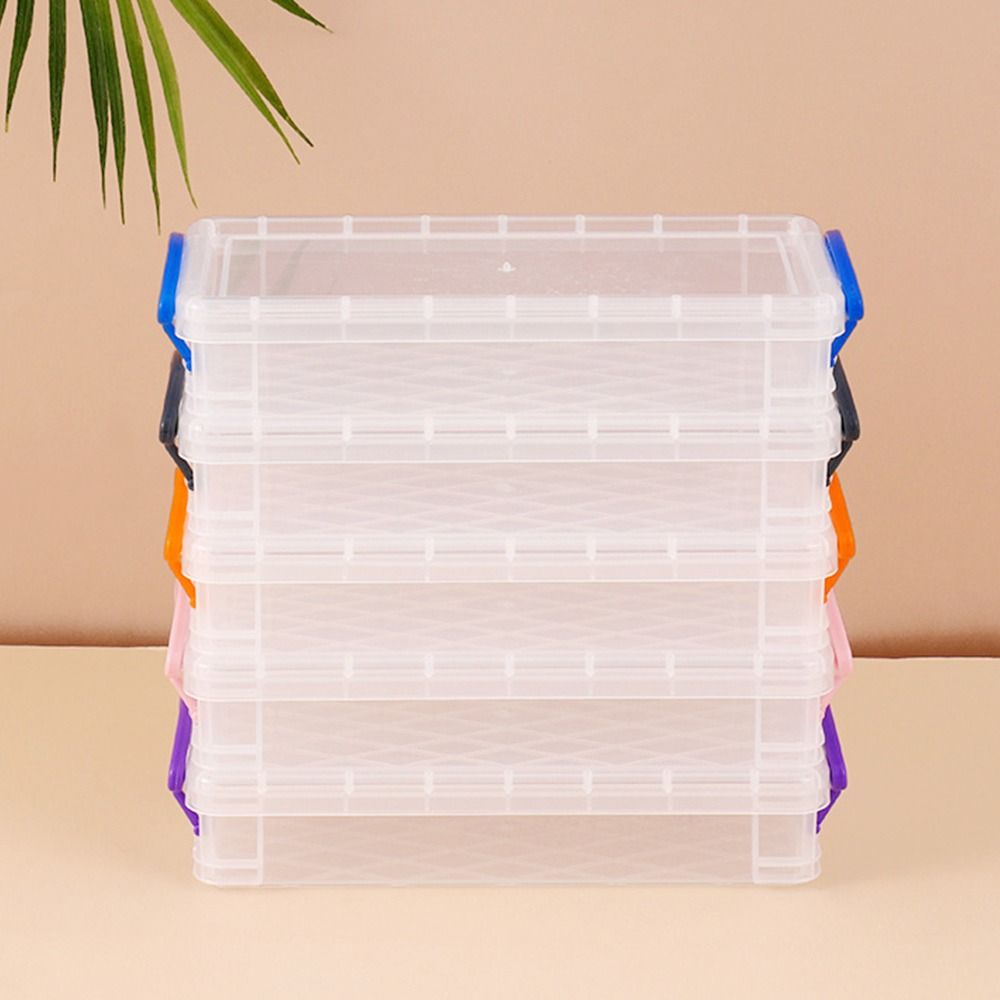 Watercolor Pen Storage Box 3/6-layer Stationery Storage Box Portable Paintbrush Box Change Key