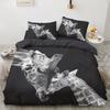 Luxury 3D Giraffe Bed Set Animal Print Duvet Cover + Pillow Case, 240x220/Queen/King Size, Microfiber Bedding Set, Hotel-Quality