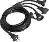 5m 3-prong Waterproof Extension Cord, Splitter Power Cable, 3-port Power Cord for LED Lighting, Outdoor Use, PSE Certified, with Rainproof Cap (5m)