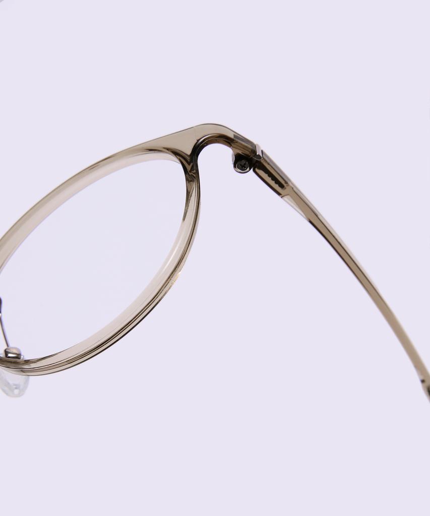 Alloaiweeo [Air Flex] Al6405 1313G Airflex Ultra-Lightweight Semi-Oversized Round Khaki Eyeglass Frame With Blue Light Lens Option