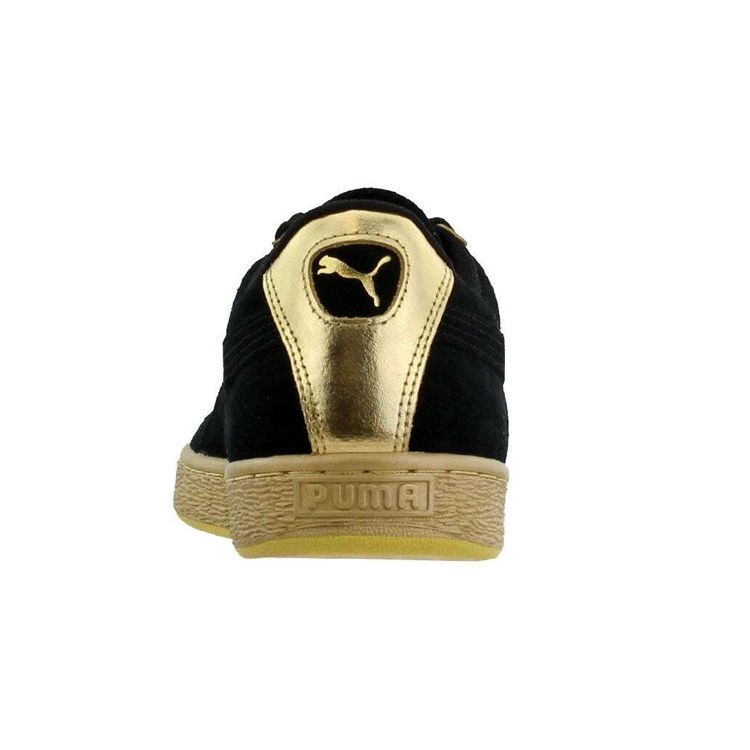 Puma Suede Classic Metallic Casual Low-Top Sneakers Men Sneakers Black Gold 367397-01