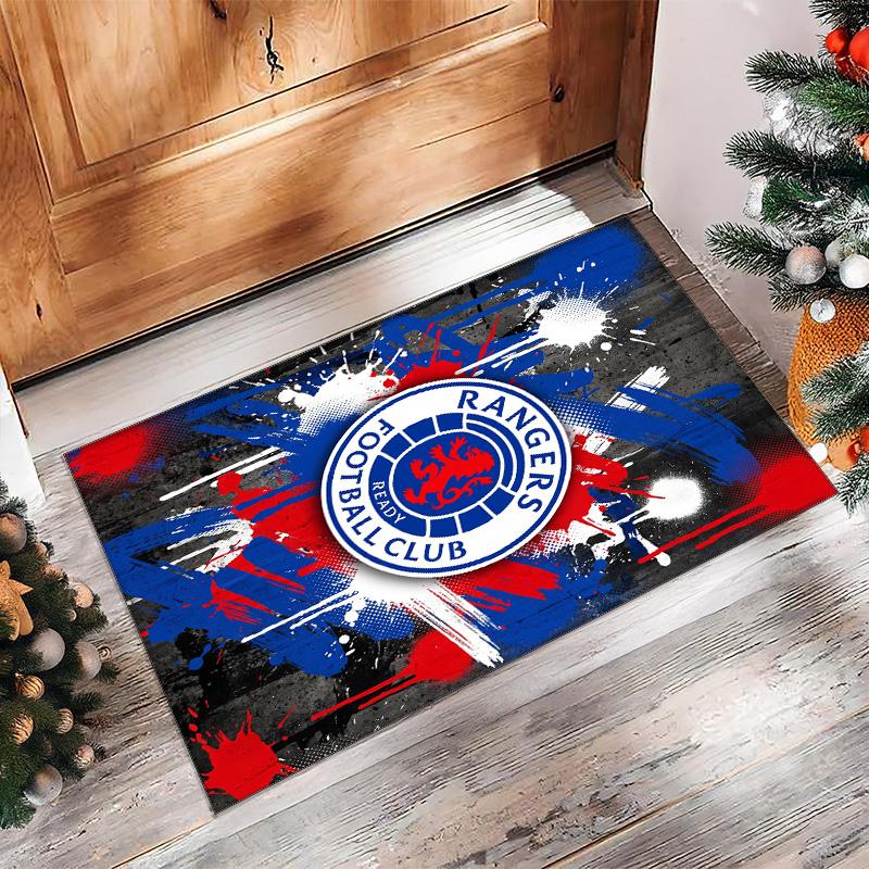 Rangers FC Voetbal Patroon Zacht Vloerkleed Antislip Binnen Vloerkleed Sport Decoratie Mat voor Slaapkamer