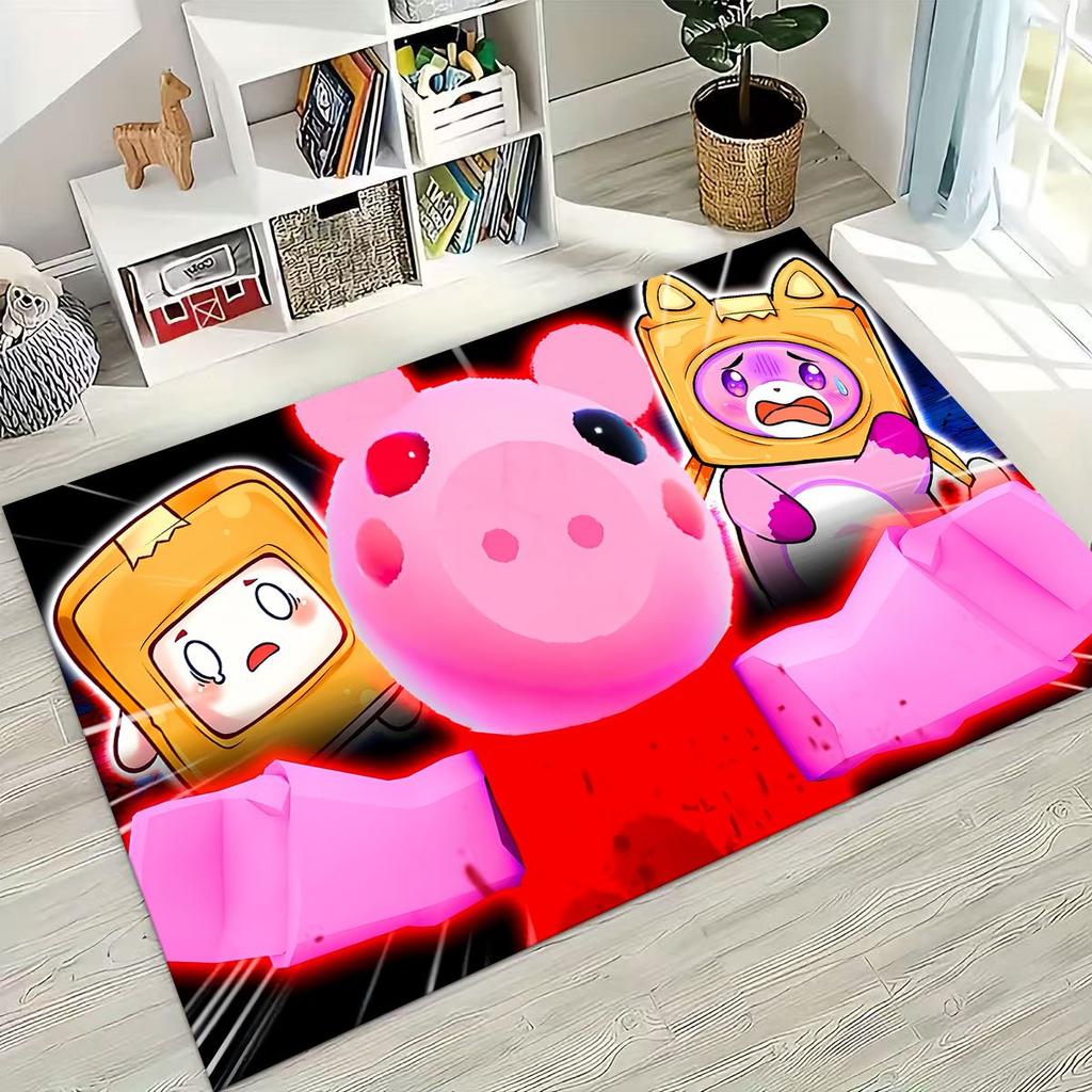 Cartoon Lankybox Cute Foxy Boxy Rocky Carpet Rug for Bedroom Living Room Sofa Home Doormat Decor,Large Kids Non-slip Floor Mat