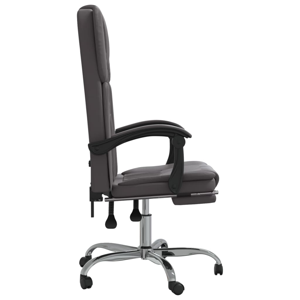Vidaxl Foldable Office Chair, Grey, Faux Leather