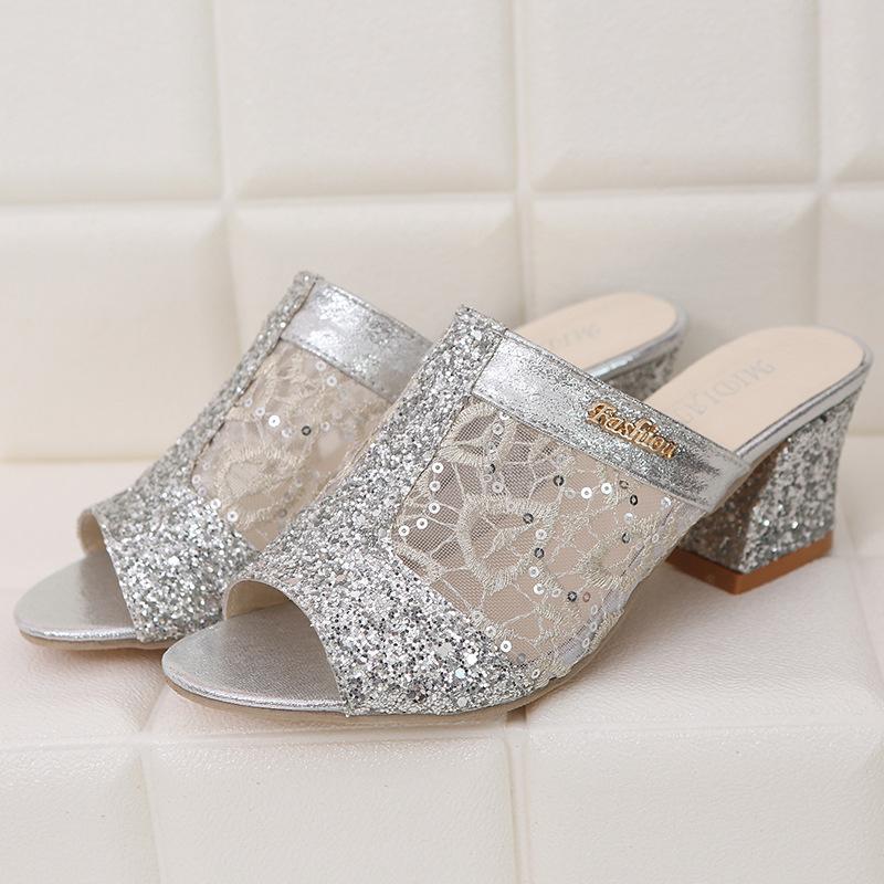 Sandales d'été pour femmes 2024 Sandale à bout ouvert Chaussures habillées à lacets Sandales à talons hauts pour femmes Escarpins à talons carrés Chaussures pour dames