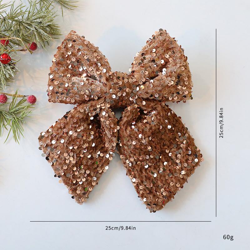 Festive Christmas Sequin Bow Hanging Decoration For Windows And Doors