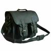 Men Real Goat Leather Vintage Black Messenger Shoulder Laptop Bag