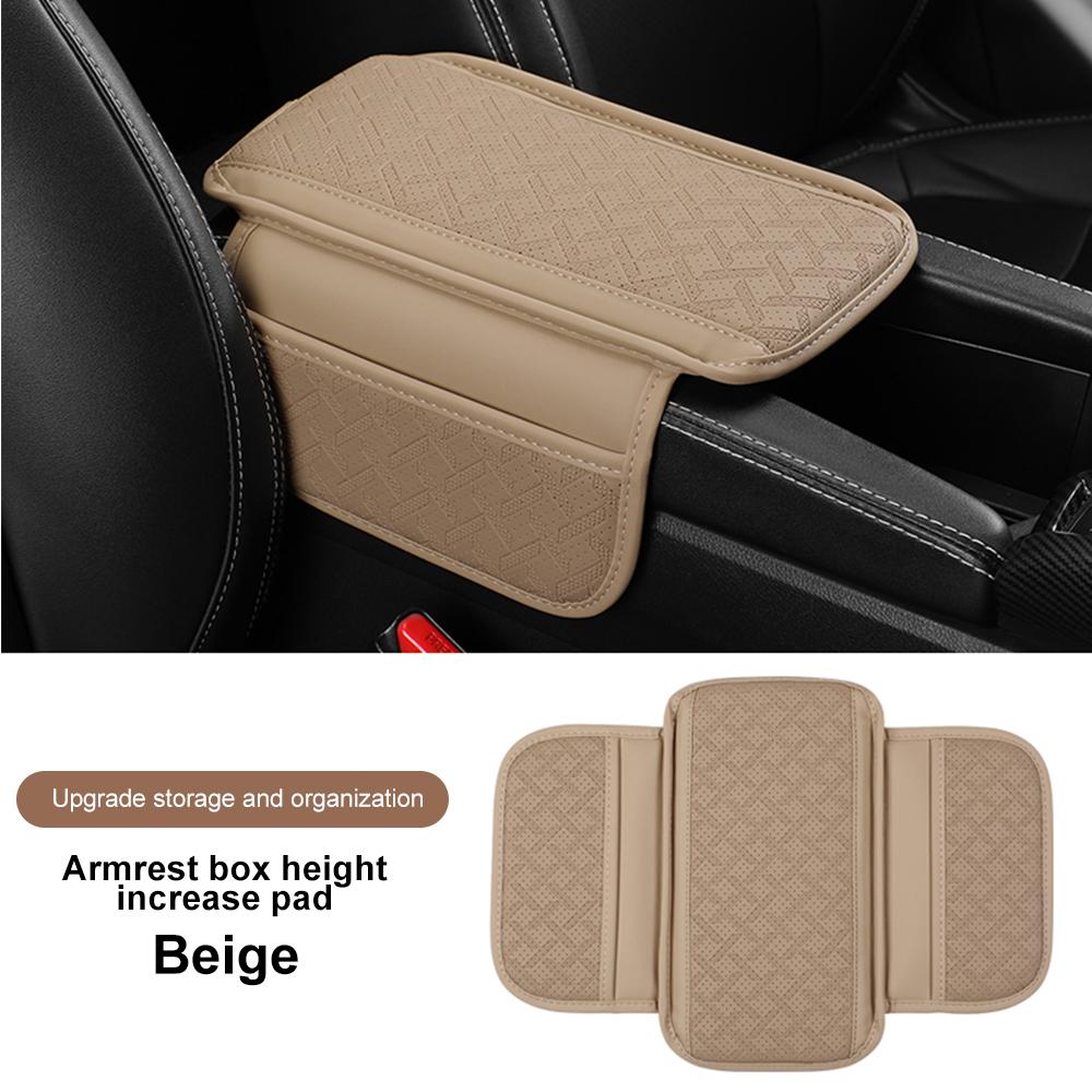 Car Armrest Box Height Pad Universal Leather Armrest Cushion Support Armrest Storage with Pocket Central For Relieving Fatigue