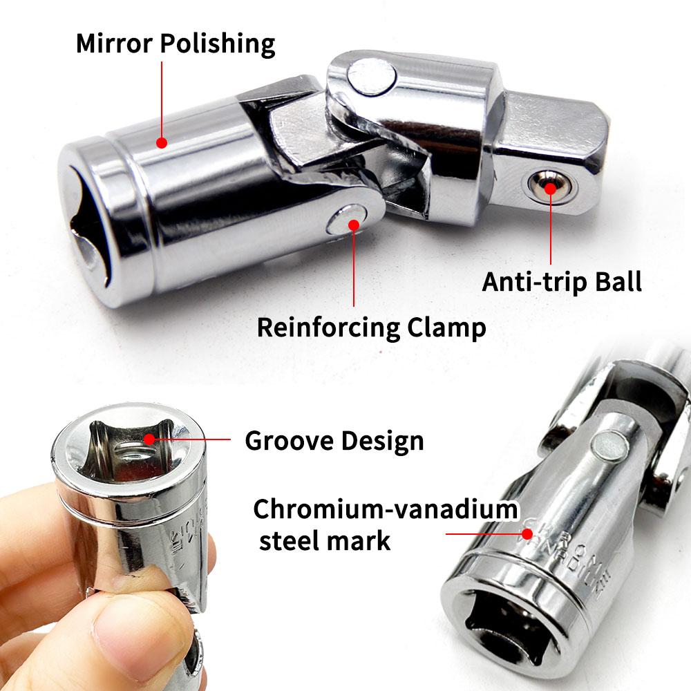 Chromium vanadium steel universal joint torque socket wrench Electronic auto repair tool accessory Collection Practical Household Product