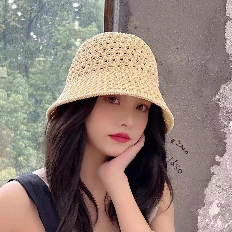 Chapeau de soleil pour filles à large bord souple chapeaux d'été pour femmes plage Panama paille dôme tissé chapeau bob femme chapeau d'ombre chapeaux pour femmes