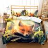 Fuchs Bettbezug-Set, Cartoon-Fuchs, Polyester, Bettbezug, King-Size-Bett, Queen-Size-Bett, volle Größe, für Kinder, Jungen und Mädchen, Bettwäsche-Set mit Kissenbezug