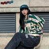 Pull ample surdimensionné vintage pour femme, streetwear décontracté, hip-hop, harajuku, polo à revers pour fille