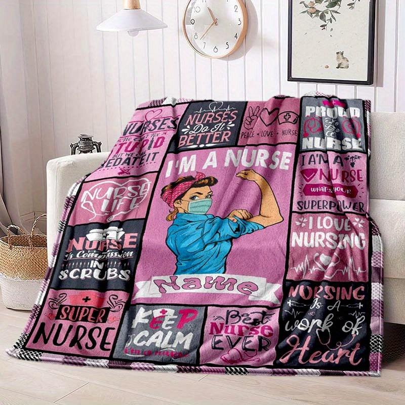 Nurse Customize Your Name Blanket Warm Comfortable And Soft Blankets Are Suitable For Home Chairs Office Sofas Sofas Office Camping And Gifts For