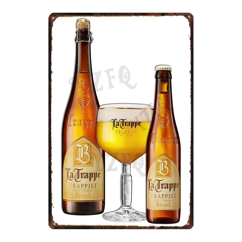 Belgian Beer VintageBrugse Zot La Trappe Metal Tin Sign Plates For Wall Bar Pub Art Kitchen Coffee Home Decor 30X20CM DU-8282A