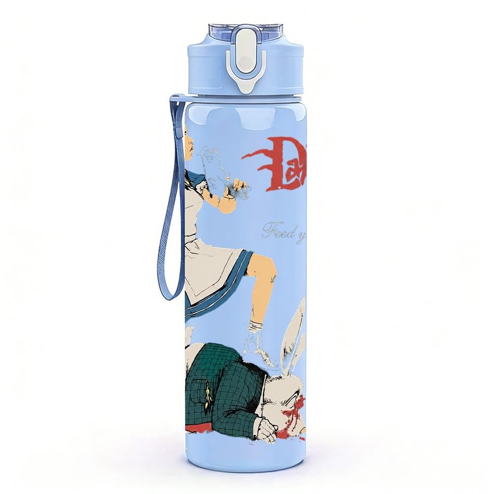 1PC Roller Girl Female 750ml Sports Water Bottle Leakproof Straw Lid Outdoor Office Home