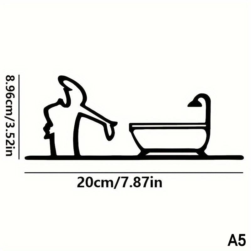 Ornament Semn Metalic Minimalist pentru Baie Simbol Toaletă Figurină Duș Semn Artă pentru Ușă Decor Artă de Perete pentru Casă Design Umoristic