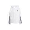 Hyperglam Wind.Rdy Striped Logo Print Long Sleeve Hooded Jacket Women Outerwear White IS8042