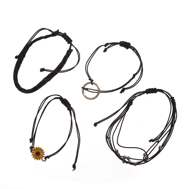 Friendship Bracelet Braided Rope Bracelet Adjustable Couple Bracelet Party Jewelry Set Gifts