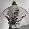 High Street Anime Top Y2K Casual Loose Short-sleeved Printed Cotton Round-neck T-shirt Sporty Oversized Streetwear Unisex