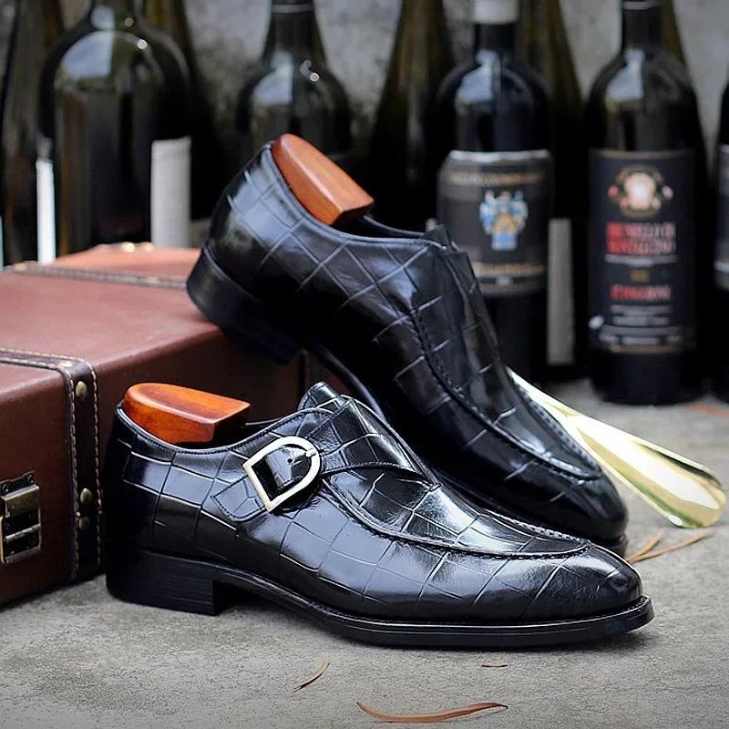 Retro Men's Dress Shoes Slip On Men's Casual Loafers Brand  Business Formal Shoes for Men 2025 Spring New