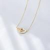 Sterling Silver Simple Diamond-set Love Interlocking Necklace Female Korean Version Classic Temperament Heart-shaped Versatile Collarbone Chain