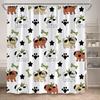 Funny Cats Shower Curtains Cute Cartoon Animal Pet Floral Bath Curtain Set Polyester Fabric Black Bathroom Decoration With Hooks