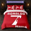 Cristiano Ronaldo Custom Name Text Bedding Set 1 Duvet Cover+2 Pillowcases Soccer Logo Personalized Gift For Special Occasion Bedroom Decor