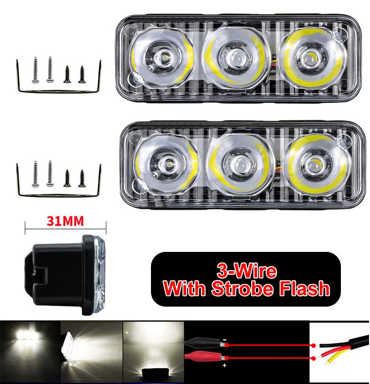 1/2Pcs Car LED DRL LED Daytime Running Light 12V Flash White 6000k Car High Power Day Lights DC Lens With Fog Lamps Waterproof