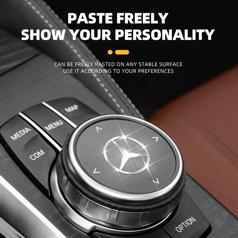 XCEAA1 Hot W204 2025 For Benz AMG 2/5/10pcs 3D Metal Car Interior Decoration Stickers For Mercedes Benz B/C/E/S Class A Class C200L GLC