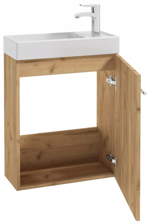 Bathroom Cabinet with Sink with Faucet & Siphon, Oak Craft Small