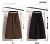 Women's Retro Velvet Split Umbrella Skirt – Mid-Length, Thickened, and Loose Fit for Autumn/Winter