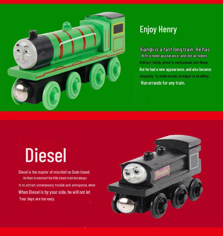 Magnetic Thomas the Tank Engine Wooden Train Set with Cake Party Decorations