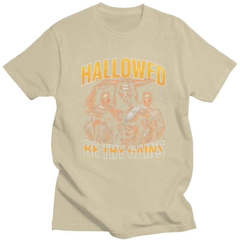 Que tes gains soient sanctifiés Jésus T-shirt de Musculation Hommes Femmes Manches Courtes Décontracté Graphique Vêtements Ample Surdimensionné Coton Pur T-shirts