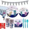 Zysd 16 Guests Dinosaur Disposable Tableware Set Kids Happy Birthday Plate