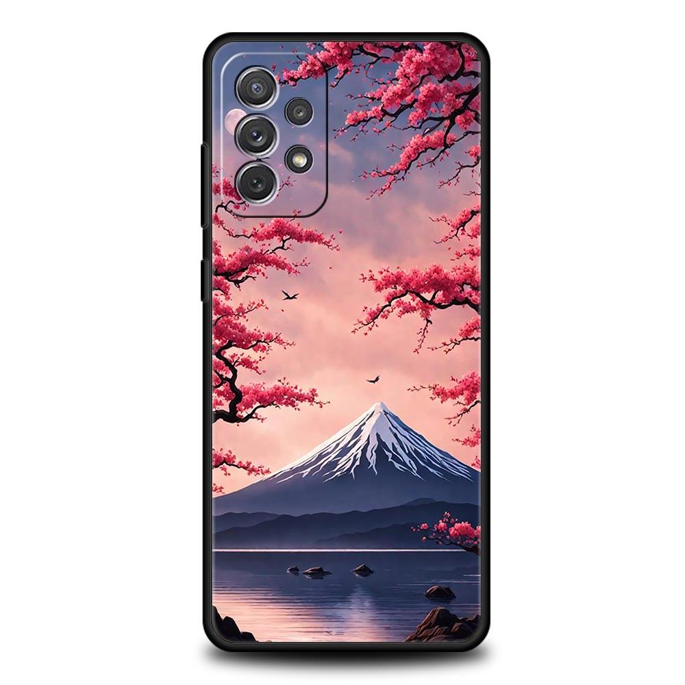 Giappone Monte Fuji Fiore di Ciliegio Custodia Per Samsung A15 A13 A51 A71 A41 A31 A21S A03S A05 A35 A55 A23 A25 A33 A53 A73 5G Cover
