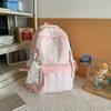 Schoolbag Female Japanese Ins Small Fresh Junior High School High School Striped Backpack Light Casual College Student Backpack