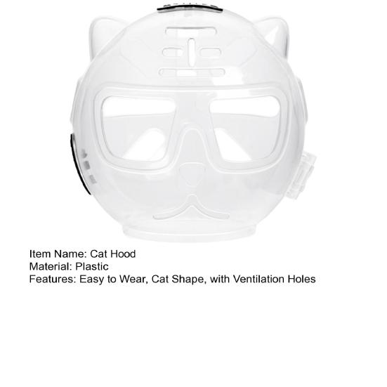 Grooming Cat Hood Breathable Protective Cat Helmet Cat Shape Kitten Hood with Ventilation Holes for Post-Operative Recovery Claw Trimming Bathing