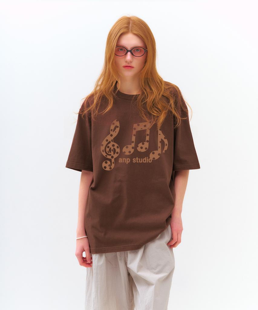 NP STUDIO Sound Note Oversized Short Sleeve T-Shirt [ 2 Colors ]