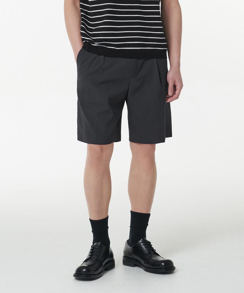 MUSINSA STANDARD Cool Touch Hidden Banding Half Slacks [Gray]