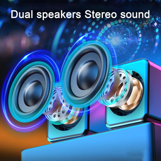 1 Pair Computer Speaker Subwoofer USB Bluetooth-compatible Wired Portable Mini Speaker No Delay Stereo Sound Loudspeaker PC Computer Laptop Notebook