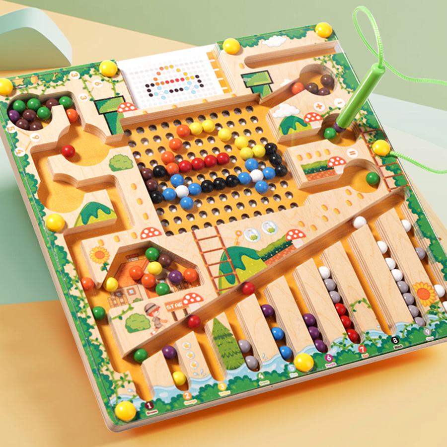 Magnetic Sorting Games Montessori Puzzle Toys Maze Board Learning Color Counting Number Classification Wooden Educational Toy