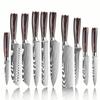 10-teiliges Premium-Edelstahl-Küchenmesserset DIY-Qualität Holz Pakka Santoku Nakiri Schneidemesser Utility OEM Ausbeinmesser Slicer Messer