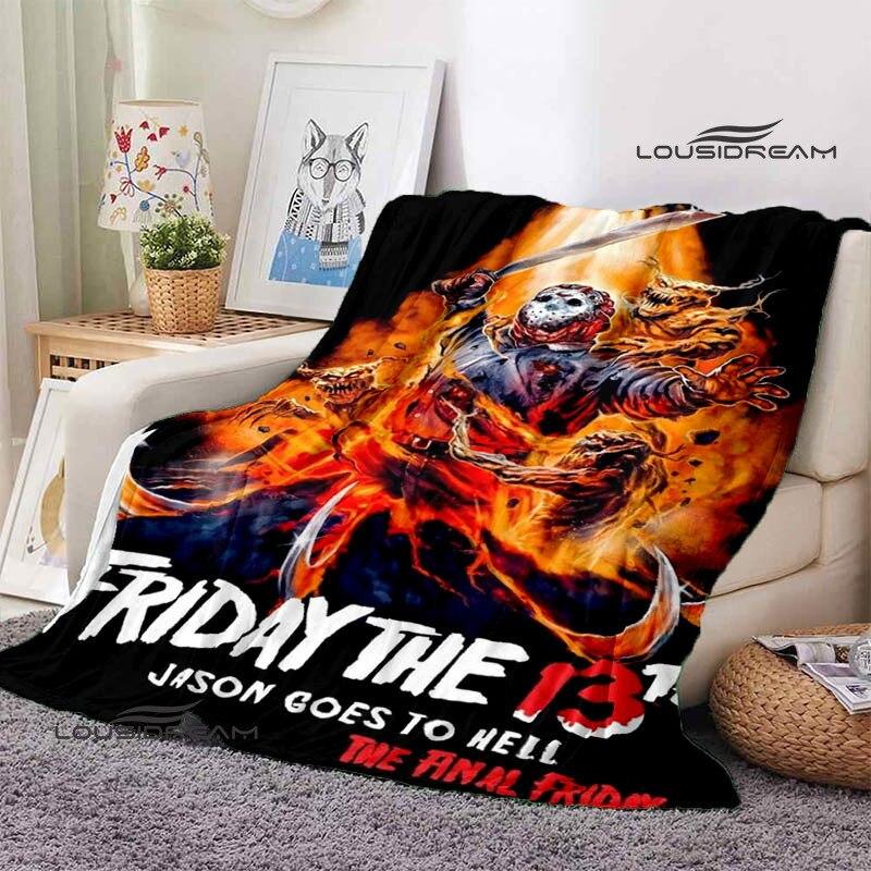 Fredagen den 13:e Jason Print Filt Mode Heminredning Flanell Mjuk Mysig filt Hem Resor Viktiga födelsedagspresenter
