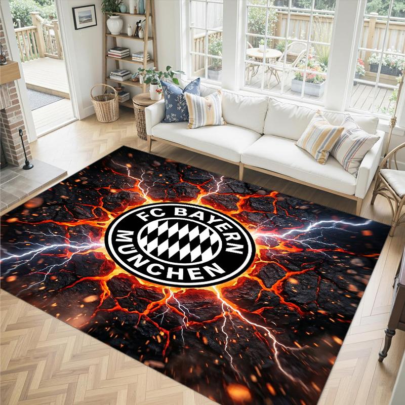Bayern Munich Design Crystal Velvet Carpet Cozy Non?Slip Printed Rug For Bedroom Living Room Entrance