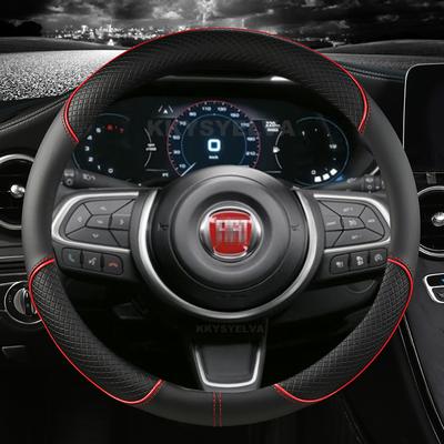 PU Leather Car Steering Wheel Cover 38cm 15" For Fiat Tipo Fullback Strada Toro Doblo Freemont Bravo Stilo Auto