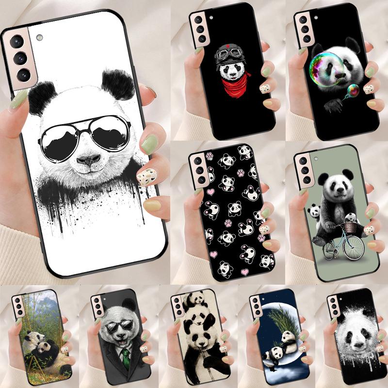 Cartoon Cute Panda Bear Funda Case For Samsung Galaxy S25 Ultra S9 S10 S20 S21 FE S22 S23 Plus S24 Ultra Phone Cover