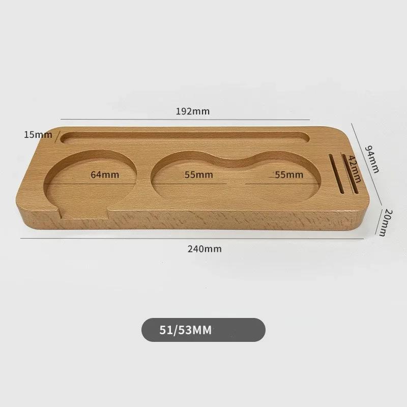 51/53/58mm Coffee Tamper Station Stand Wooden Coffee Portafilter Organizer Coffee Lever Tool Mat Dispensing Rod Filter Holder