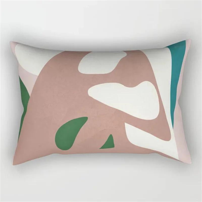 30x50 Abstrakter geometrischer Spleißen Blatt Pflanzendruck Kissenbezug Moderne Mode Polyester Kissenbezug Sofa Home Decor